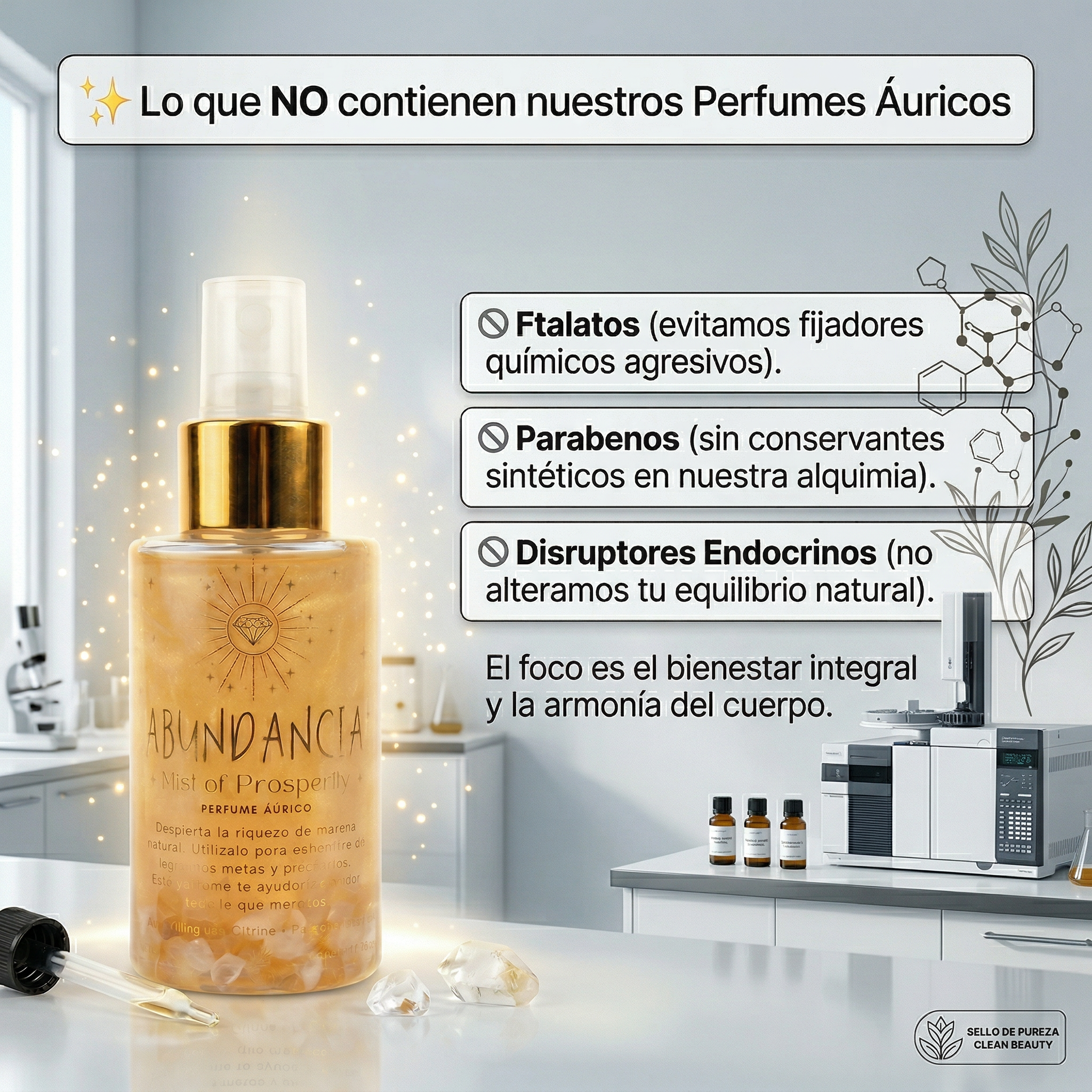 Perfume Áurico Abundancia Con Citrino y Flores de Bach - Edp - 100ml