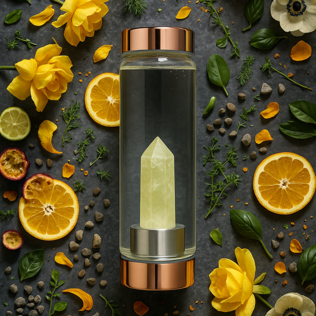 Botella Amuleto™ con Citrino para Atraer Riqueza y Prosperidad