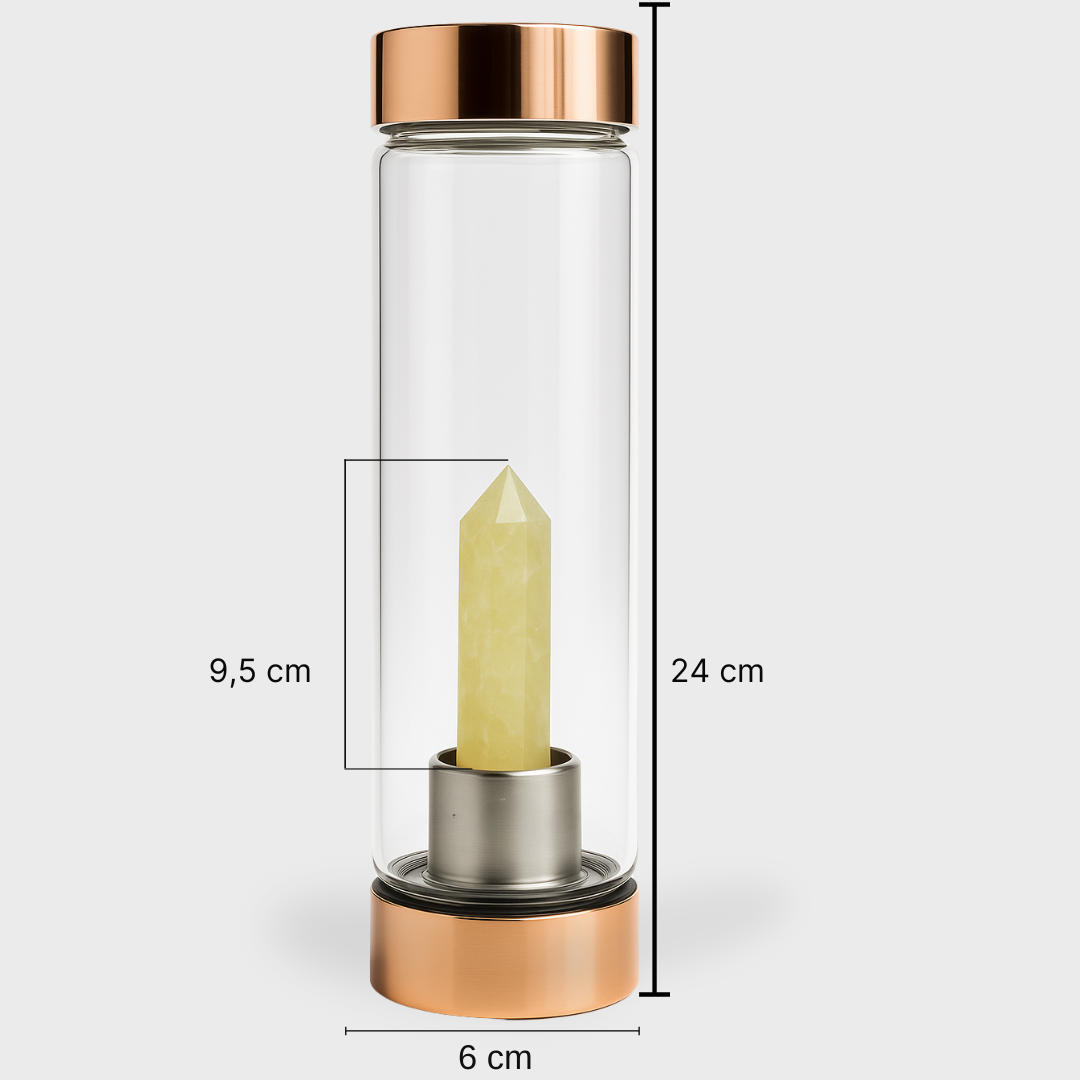 Botella Amuleto™ con Citrino para Atraer Riqueza y Prosperidad