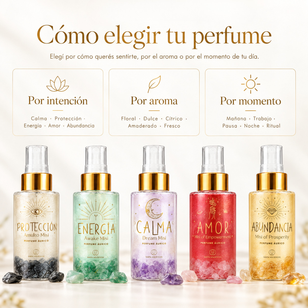 Perfumes Áuricos EDP | 100 ml con Cristales Naturales y Flores de Bach
