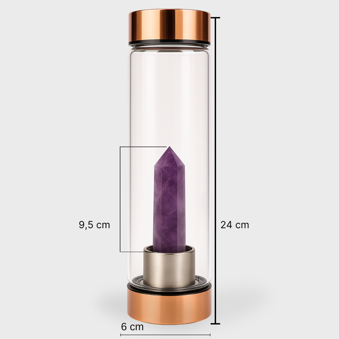 Botella Amuleto™ con Amatista para la Ansiedad