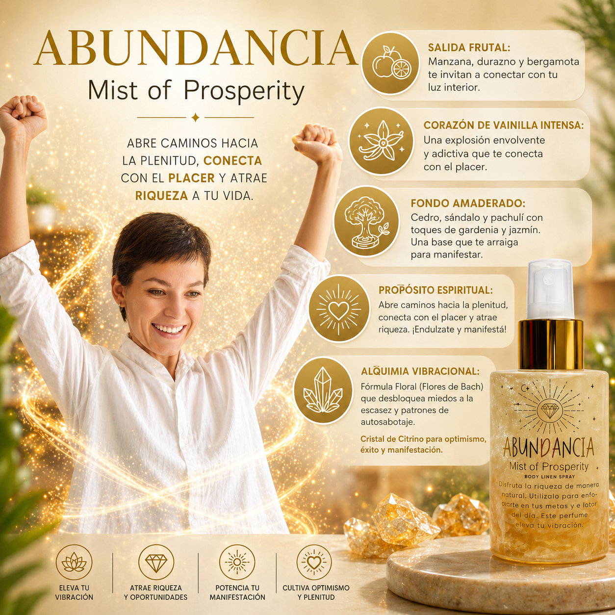 Perfumes Áuricos con Cuarzos y Flores de Bach 100ml EDP | Santa Holísticos™