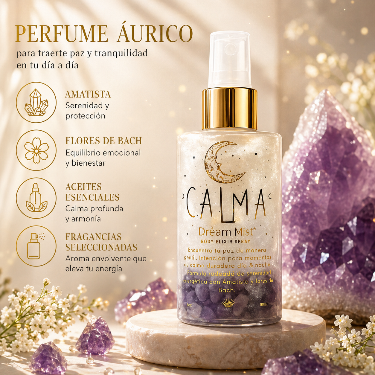 Perfumes Áuricos con Cuarzos y Flores de Bach | Santa Holísticos™