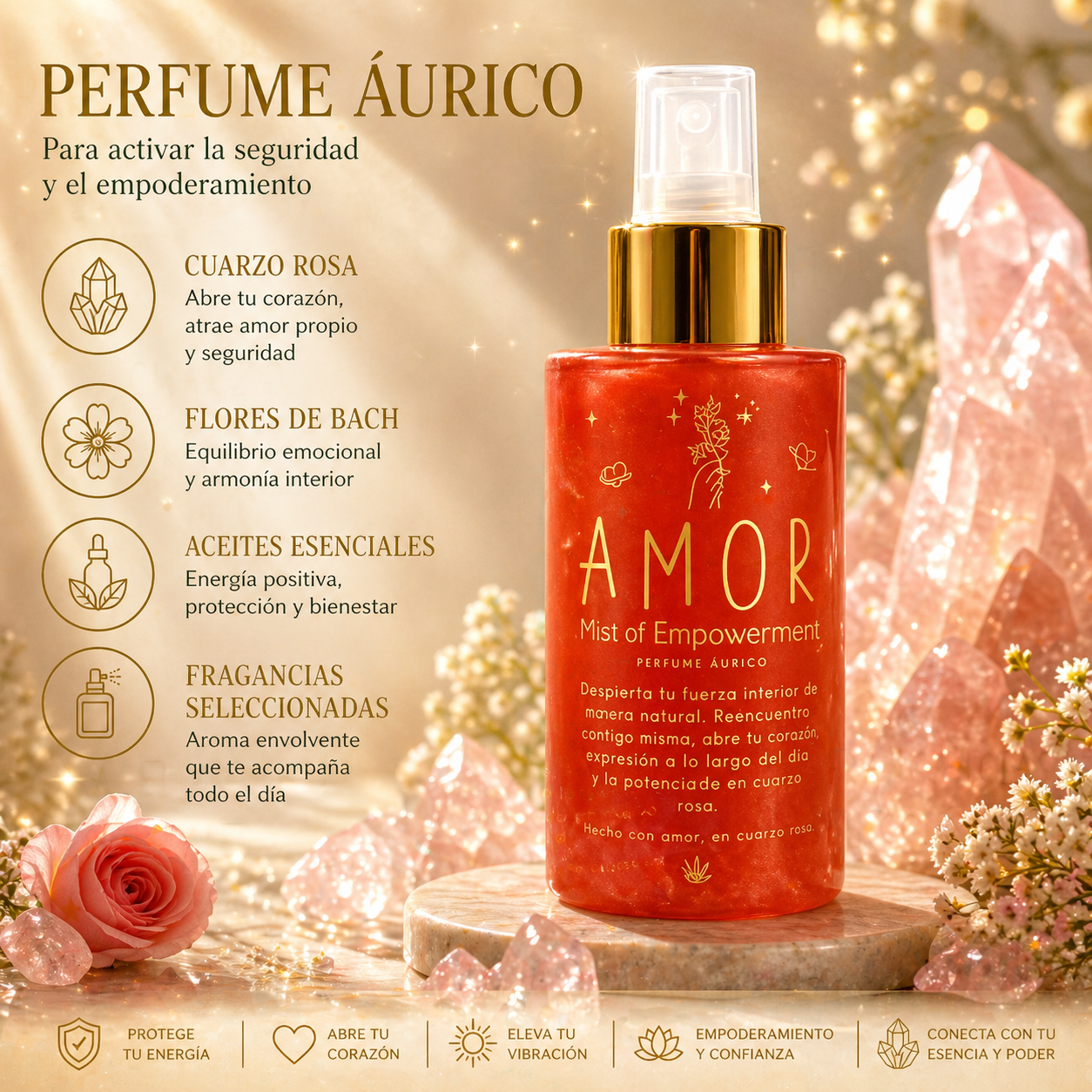 Perfumes Áuricos con Cuarzos y Flores de Bach | Santa Holísticos™