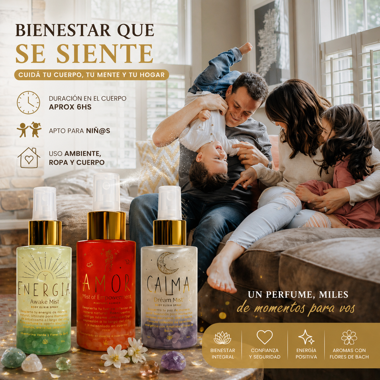 Perfumes Áuricos con Cuarzos y Flores de Bach | Santa Holísticos™