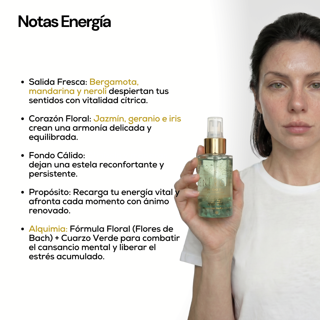 Perfumes Áuricos Con Cuarzos y Flores de Bach para la Abundancia, Protección, Amor, Energía y Calma- Edp - 100ml