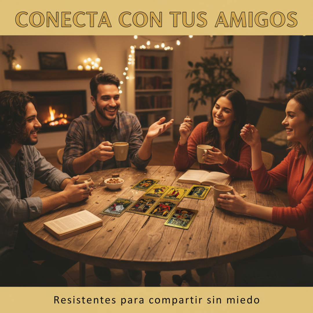 Cartas De Tarot Rider Gold de 78 Cartas PVC + Curso Digital Completo