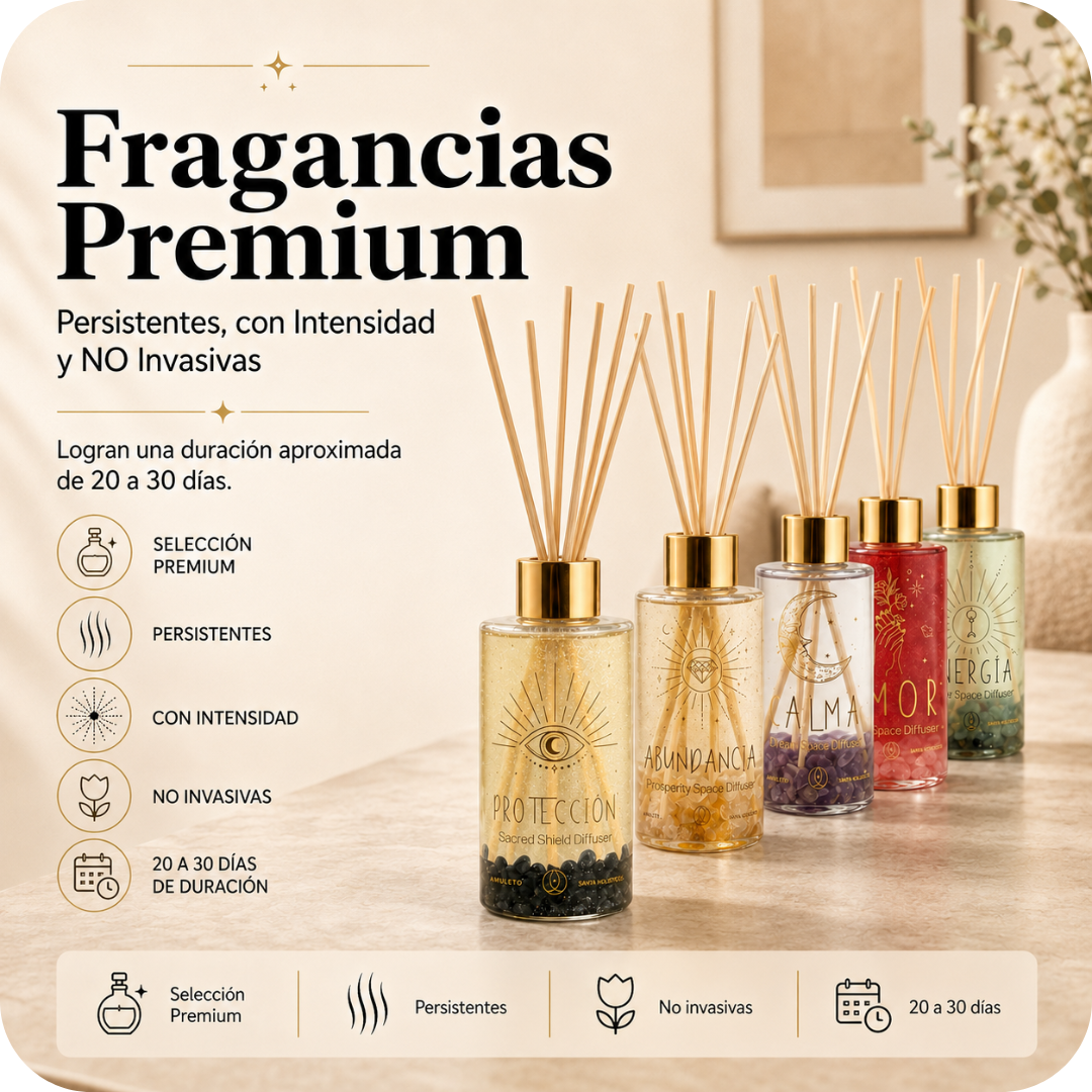 Difusor Aromático De Varillas Terapéutico Con Flores de Bach y Cuarzos