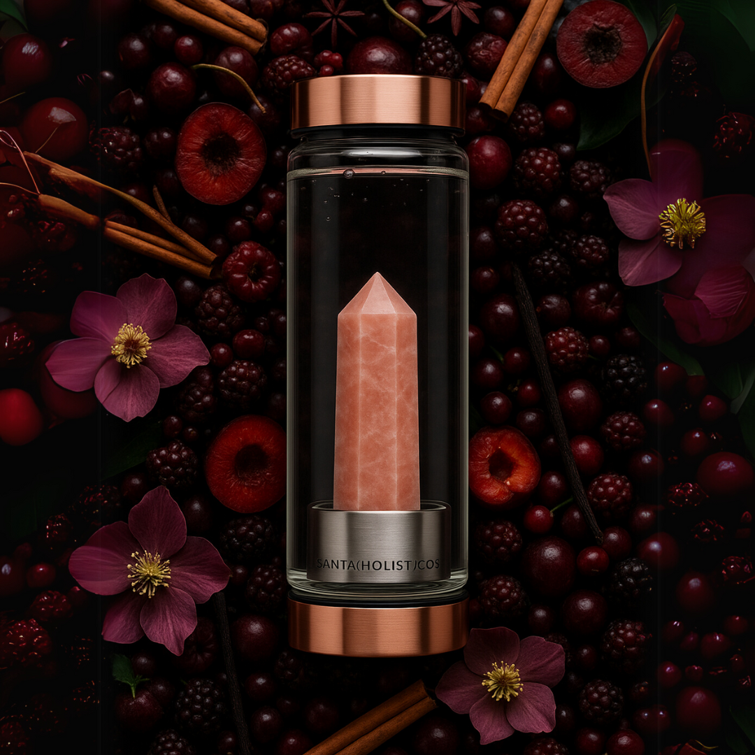 Strawberry Quartz Amulet Bottle for Tranquility and Joy