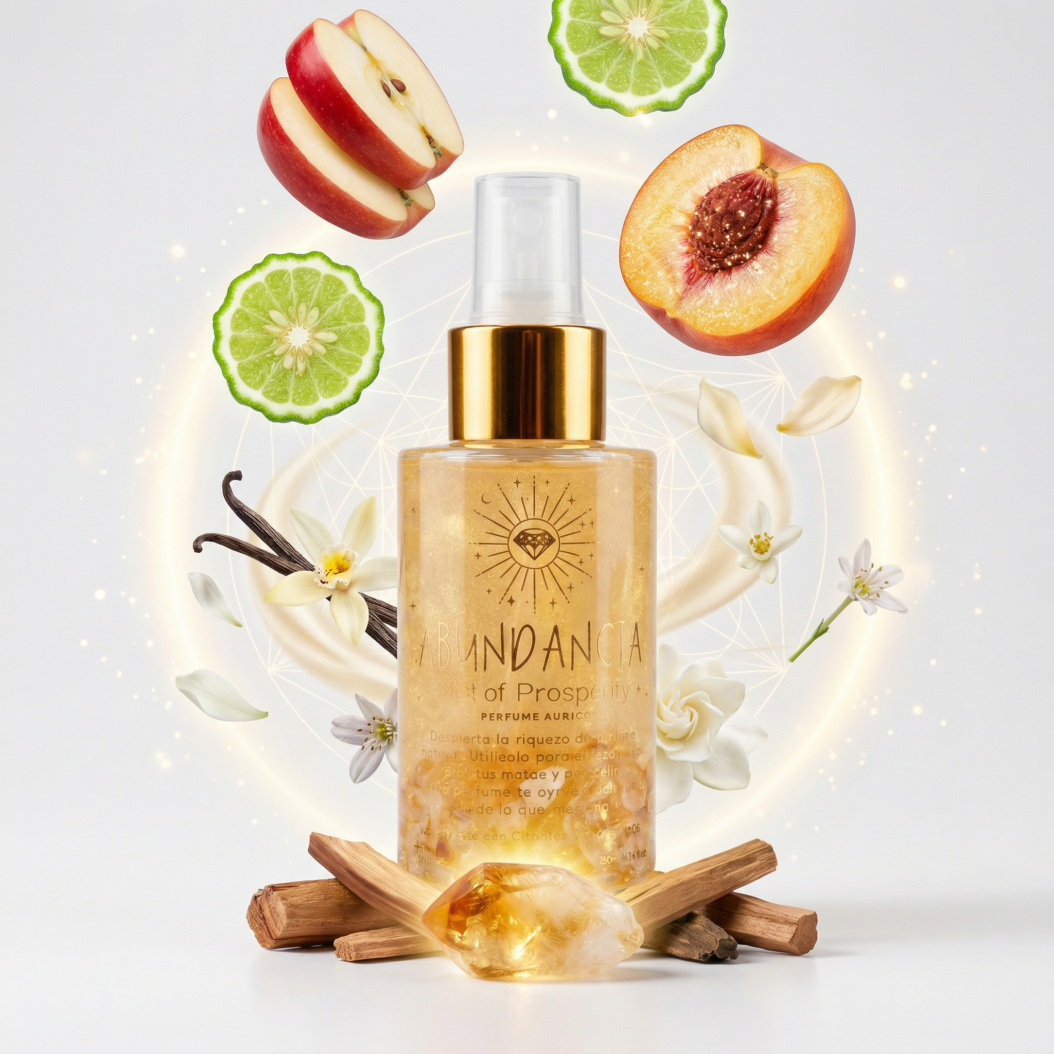 Perfume Áurico Abundancia Con Citrino y Flores de Bach - Edp - 100ml