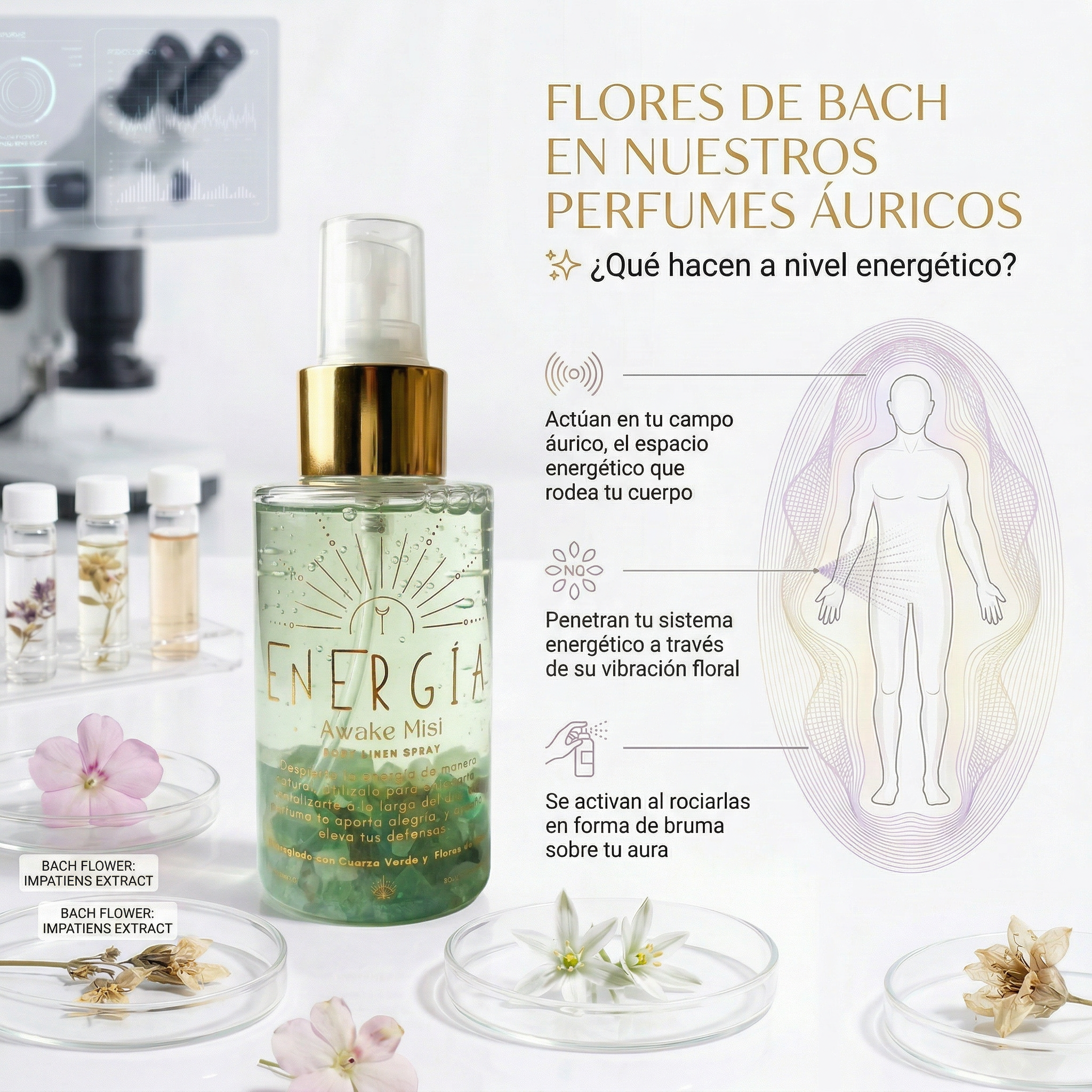 Perfume Áurico Energía Con Aventurina y Flores de Bach - Edp - 100ml
