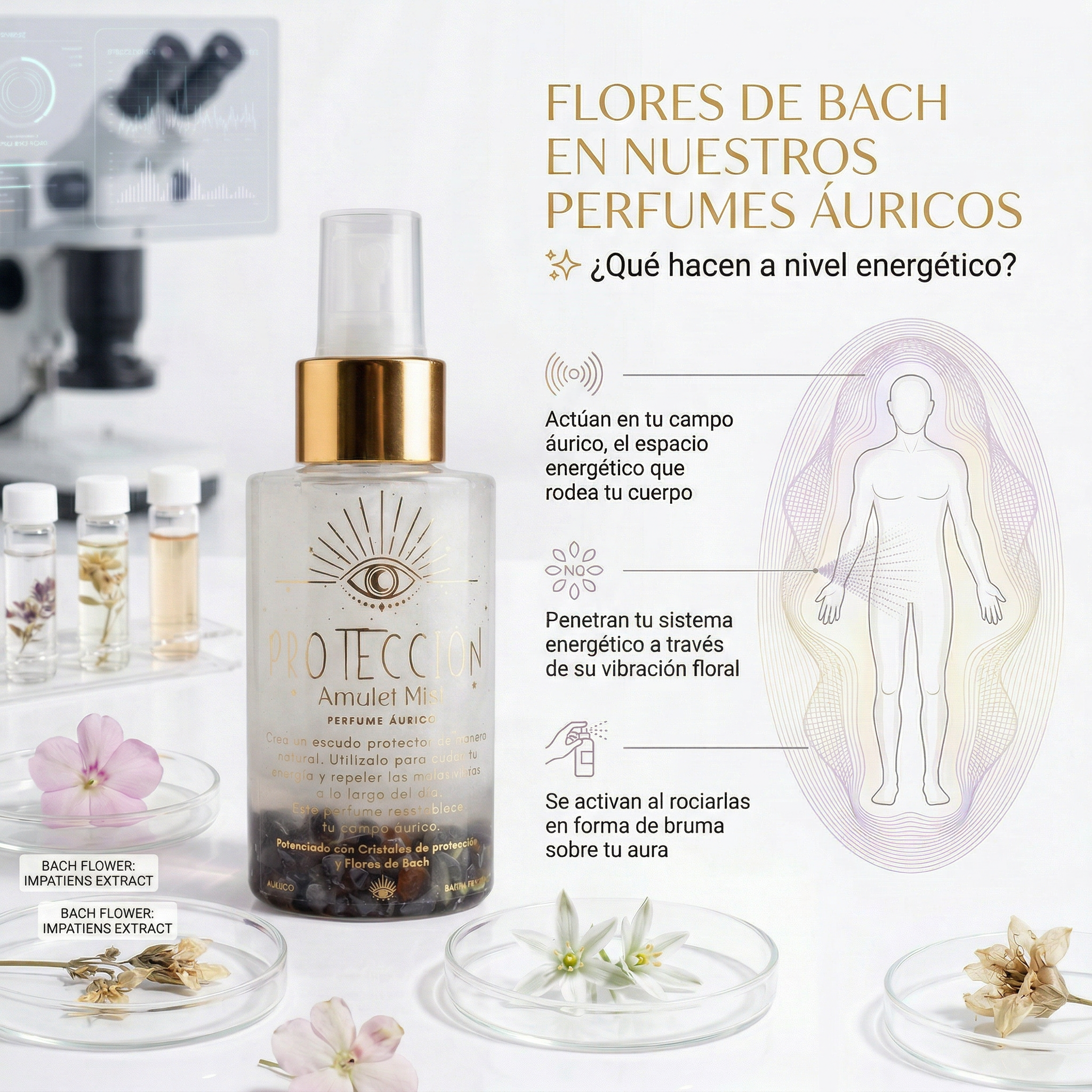 Perfume Áurico Protección Energética Con Hematite y Flores de Bach - Edp - 100ml