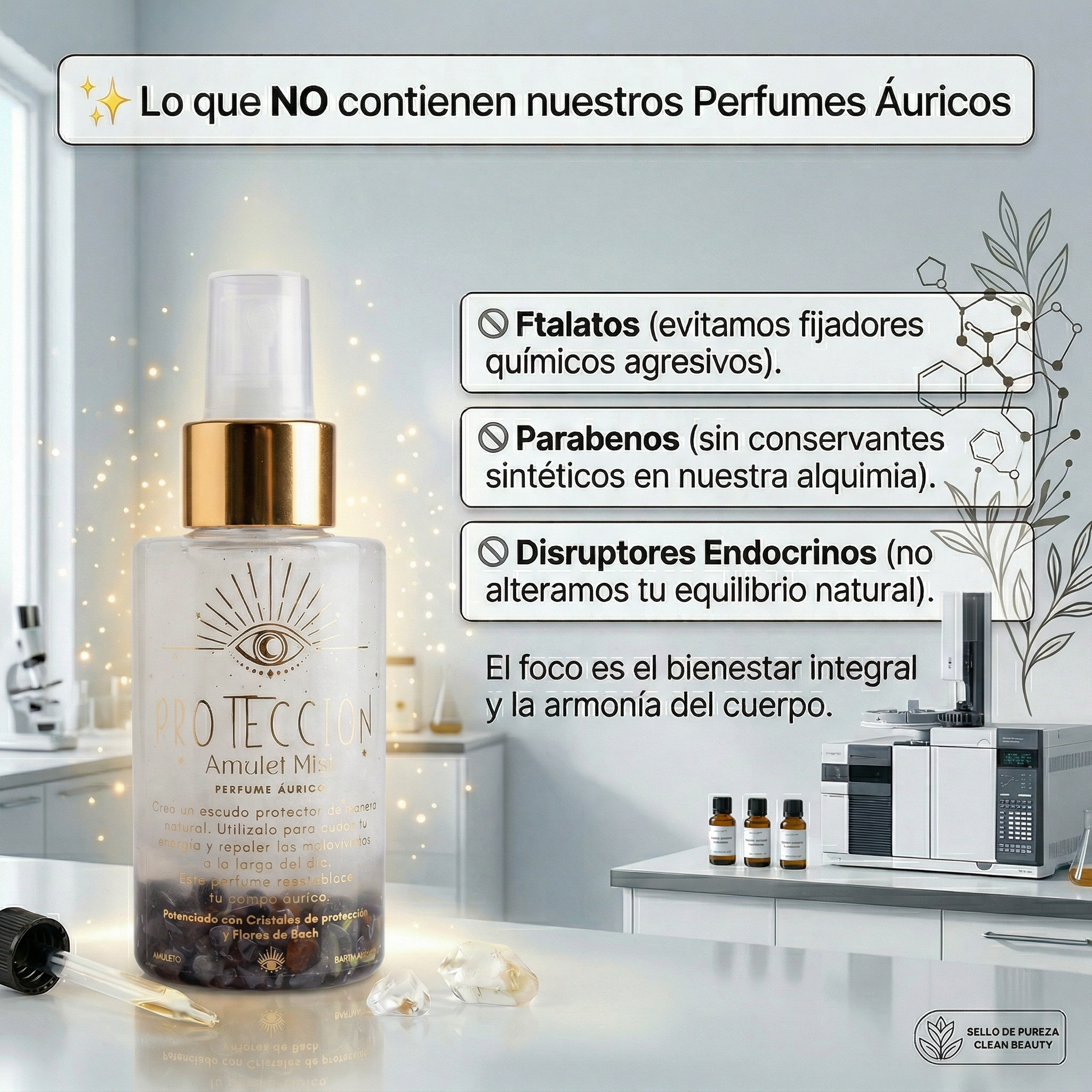 Perfume Áurico Protección Energética Con Hematite y Flores de Bach - Edp - 100ml