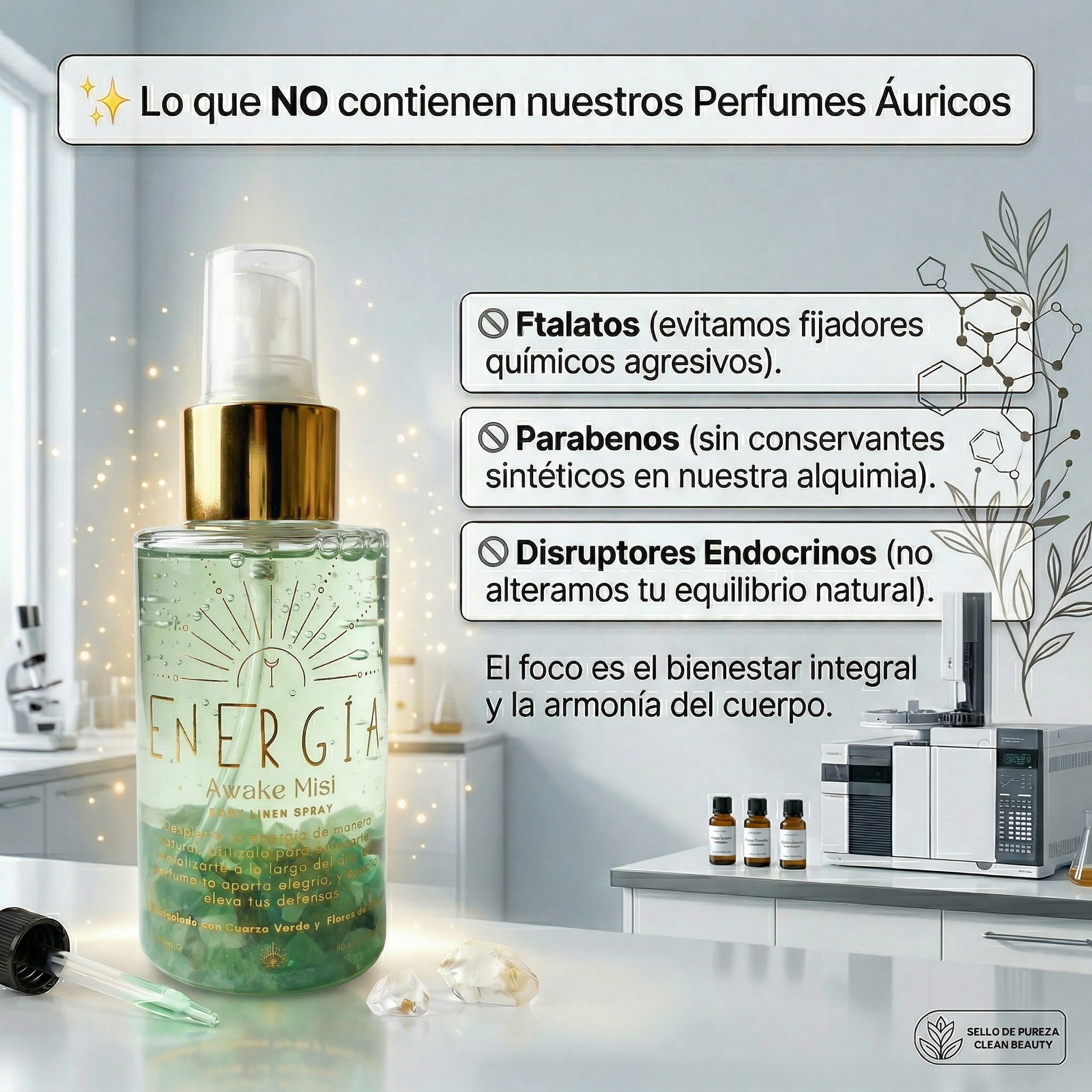 Perfume Áurico Energía Con Aventurina y Flores de Bach - Edp - 100ml