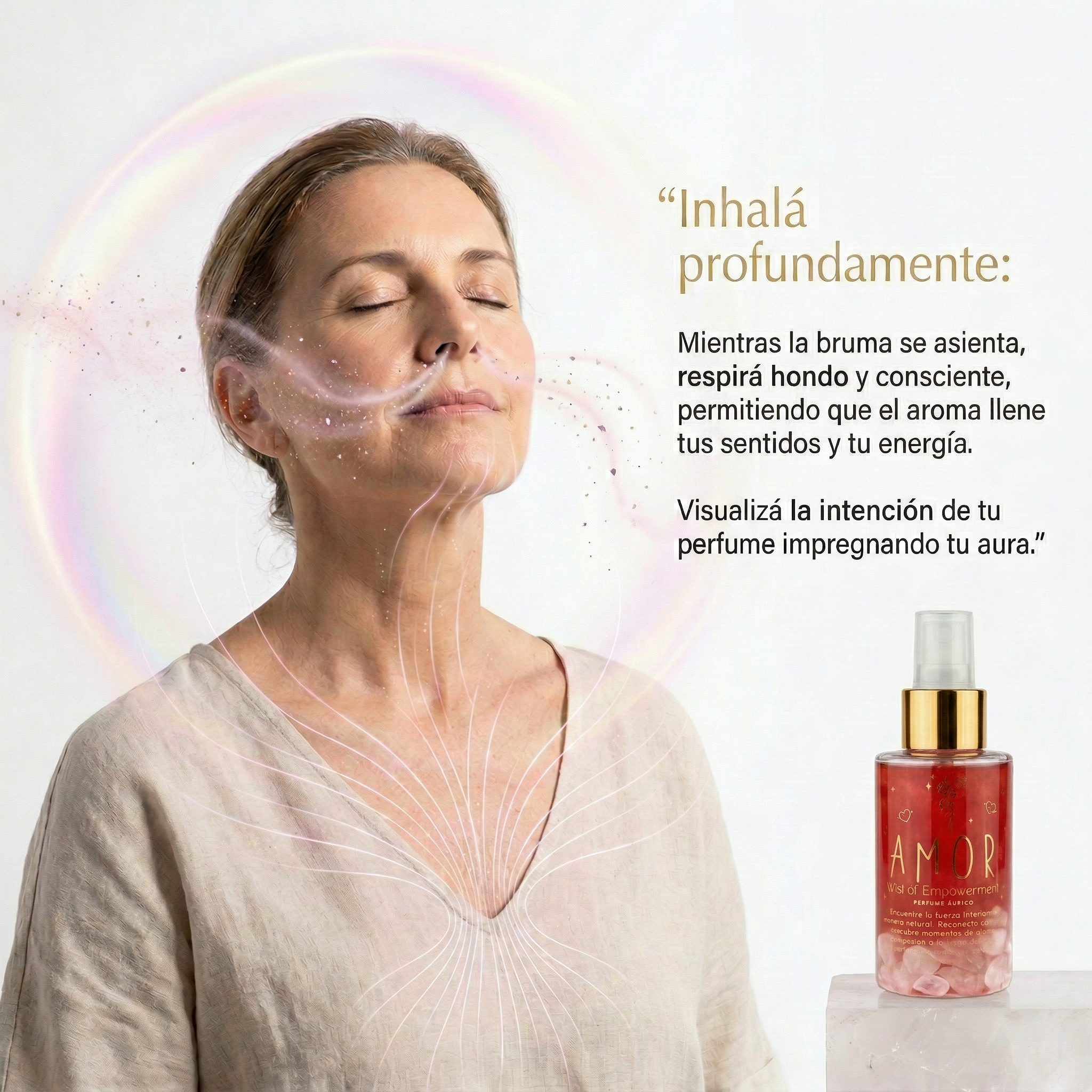 Perfume Áurico Amor Con Cuarzo Rosado y Flores de Bach - Edp - 100ml