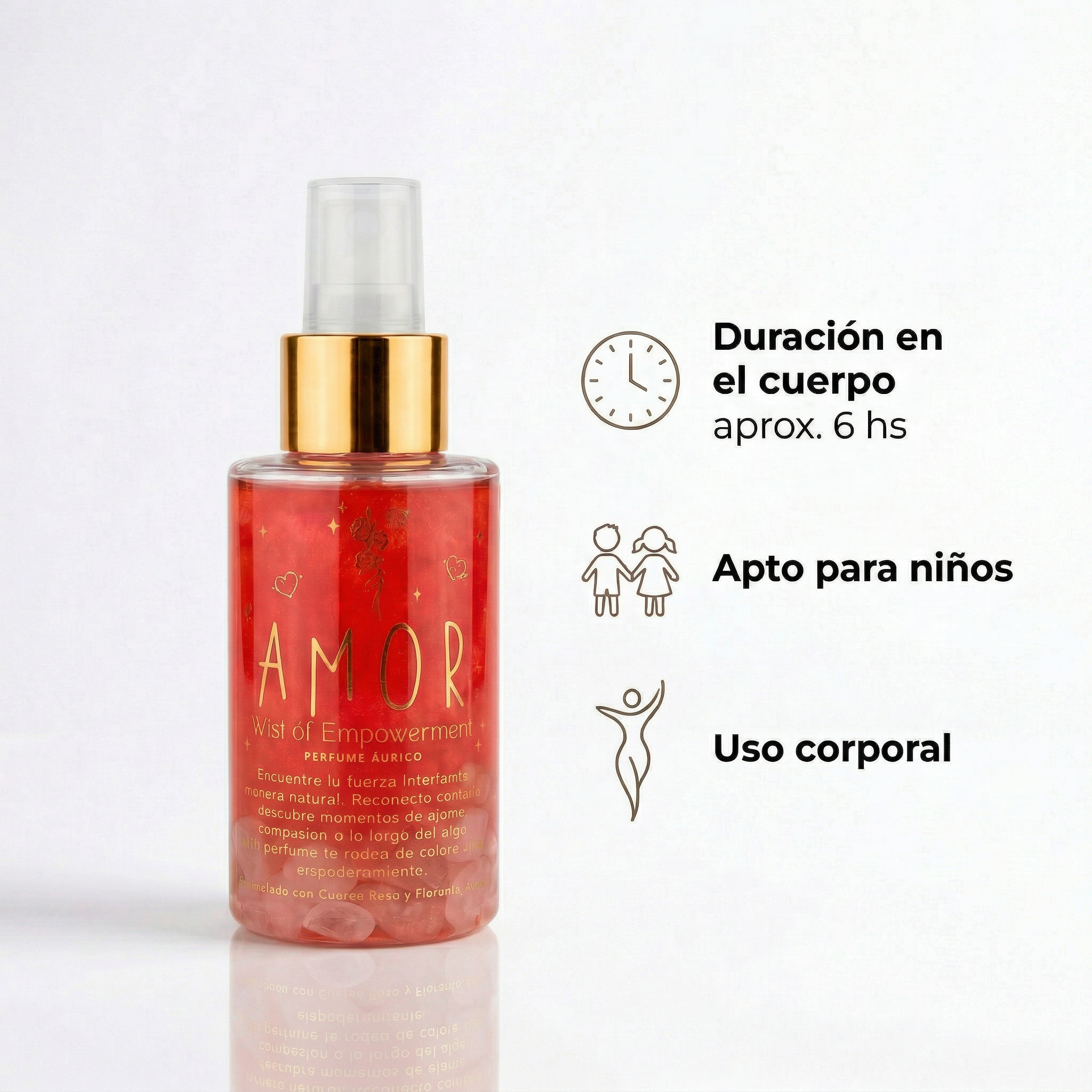 Perfume Áurico Amor Con Cuarzo Rosado y Flores de Bach - Edp - 100ml