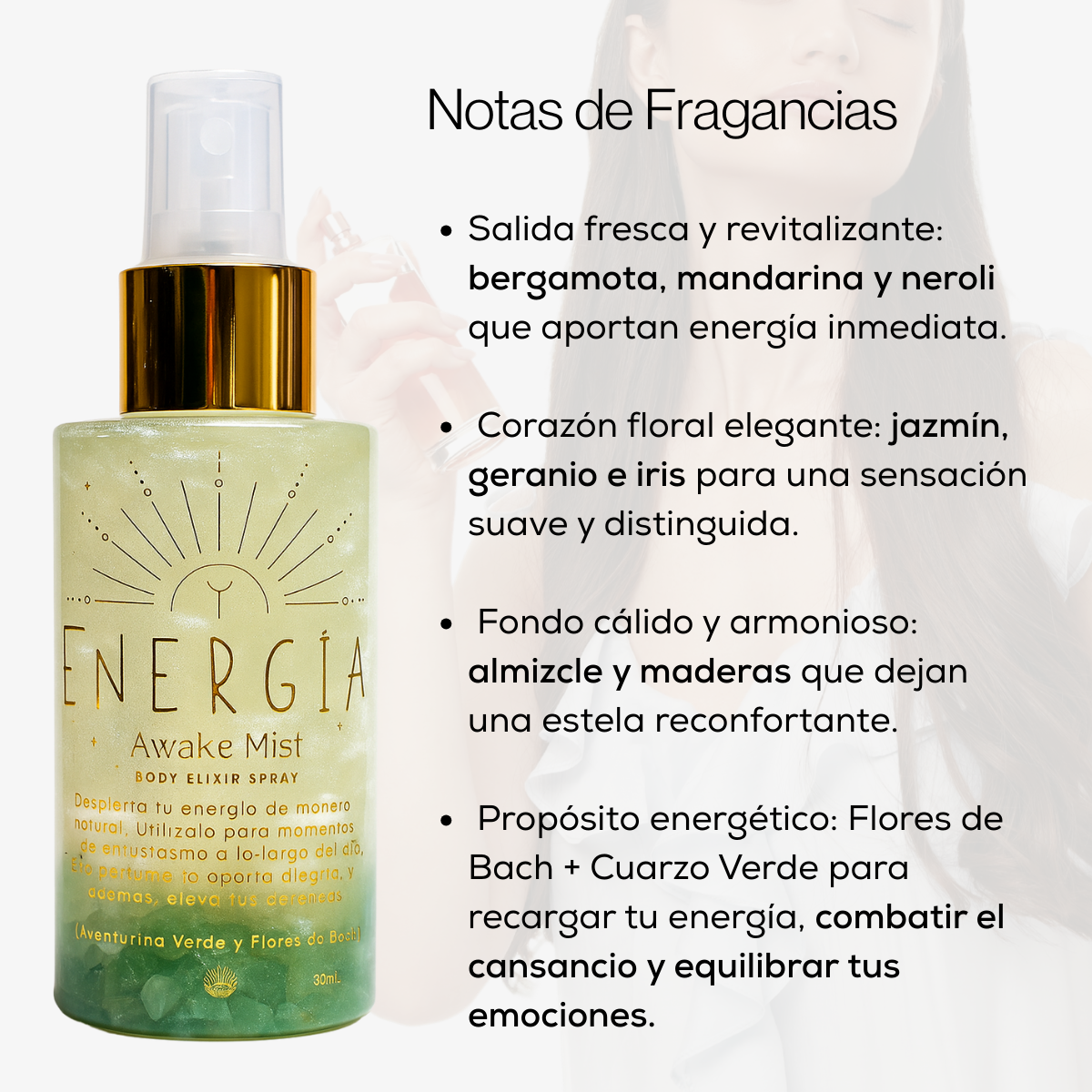 Perfume Áurico Energía Con Aventurina y Flores de Bach - Edp - 100ml