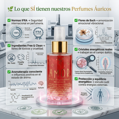 Perfume Áurico Amor Con Cuarzo Rosado y Flores de Bach - Edp - 100ml