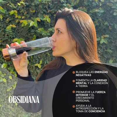 Obsidian Amulet Bottle for Energy Protection
