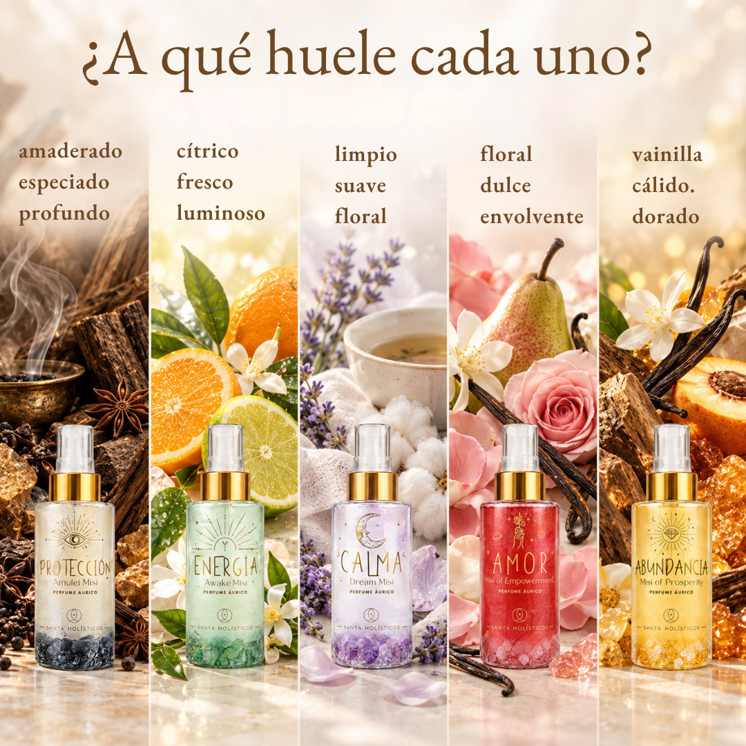 Perfumes Áuricos EDP | 100 ml con Cristales Naturales y Flores de Bach