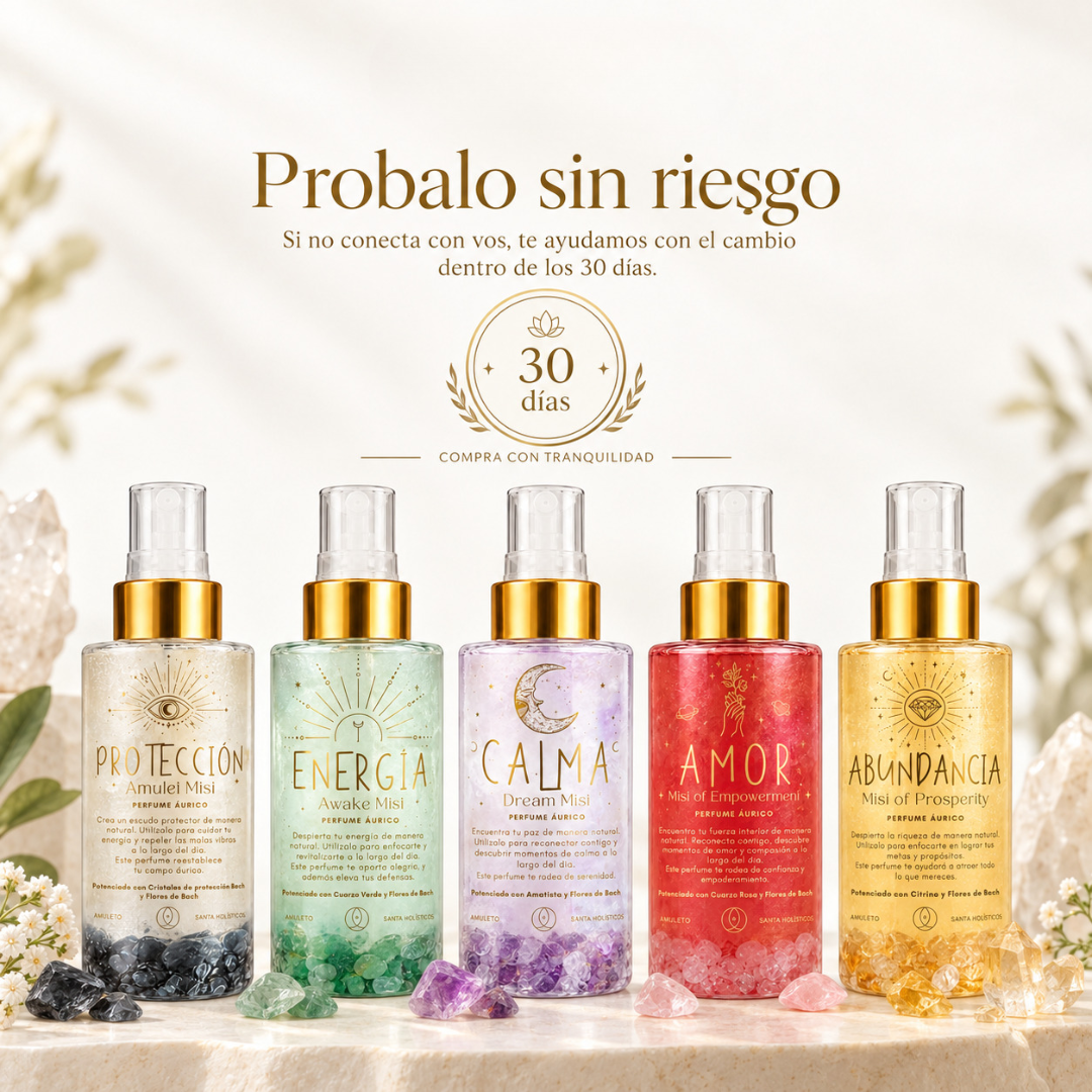 Perfumes Áuricos EDP | 100 ml con Cristales Naturales y Flores de Bach