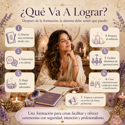 Aprendé a crear ceremonias holísticas memorables y transformá celebraciones comunes en experiencias profundas, sagradas y personalizadas.