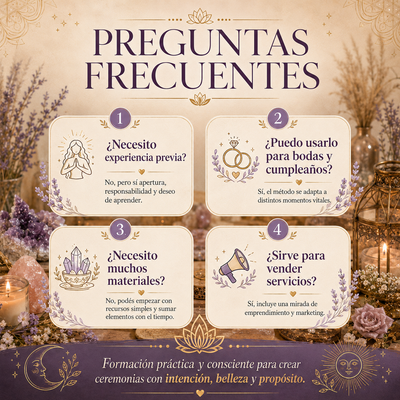 Aprendé a crear ceremonias holísticas memorables y transformá celebraciones comunes en experiencias profundas, sagradas y personalizadas.