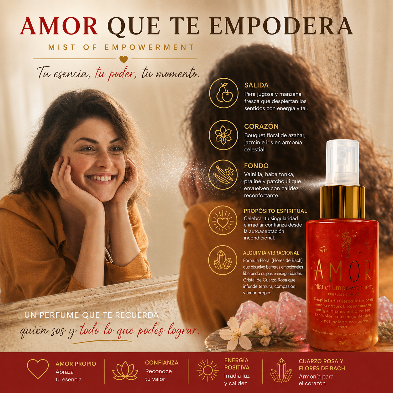 Perfumes Áuricos con Cuarzos y Flores de Bach 100ml EDP | Santa Holísticos™
