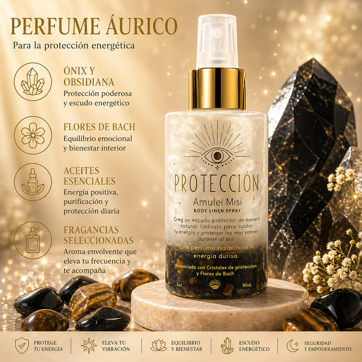 Perfumes Áuricos con Cuarzos y Flores de Bach | Santa Holísticos™
