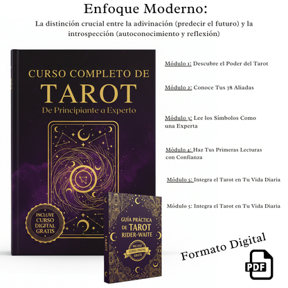 Cartas De Tarot Rider Gold de 78 Cartas PVC + Curso Digital Completo