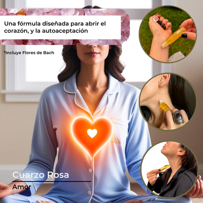 Roll On Áurico Con Piedras Cuarzos, Aceites esenciales, Flores de Bach, Aromaterapia, Gold para la Calma, Amor, Abundancia, Protección y Amor