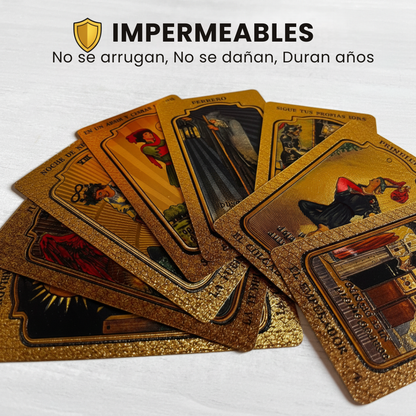Cartas De Tarot Rider Gold de 78 Cartas PVC + Curso Digital Completo