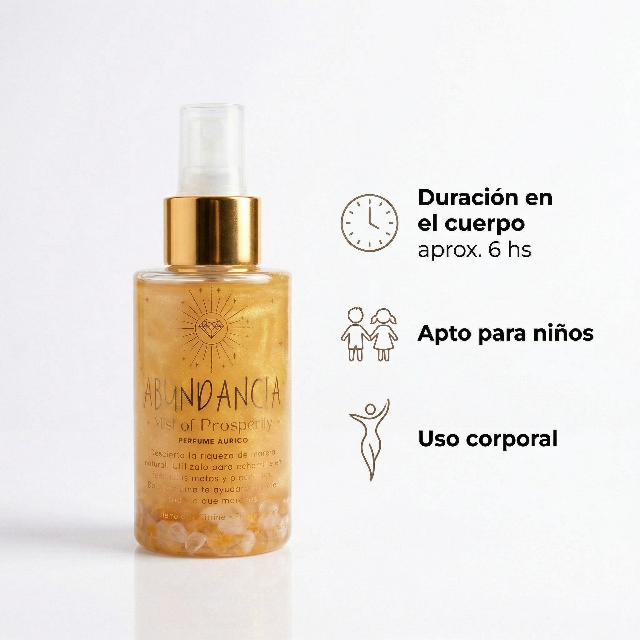 Perfume Áurico Abundancia Con Citrino y Flores de Bach - Edp - 100ml