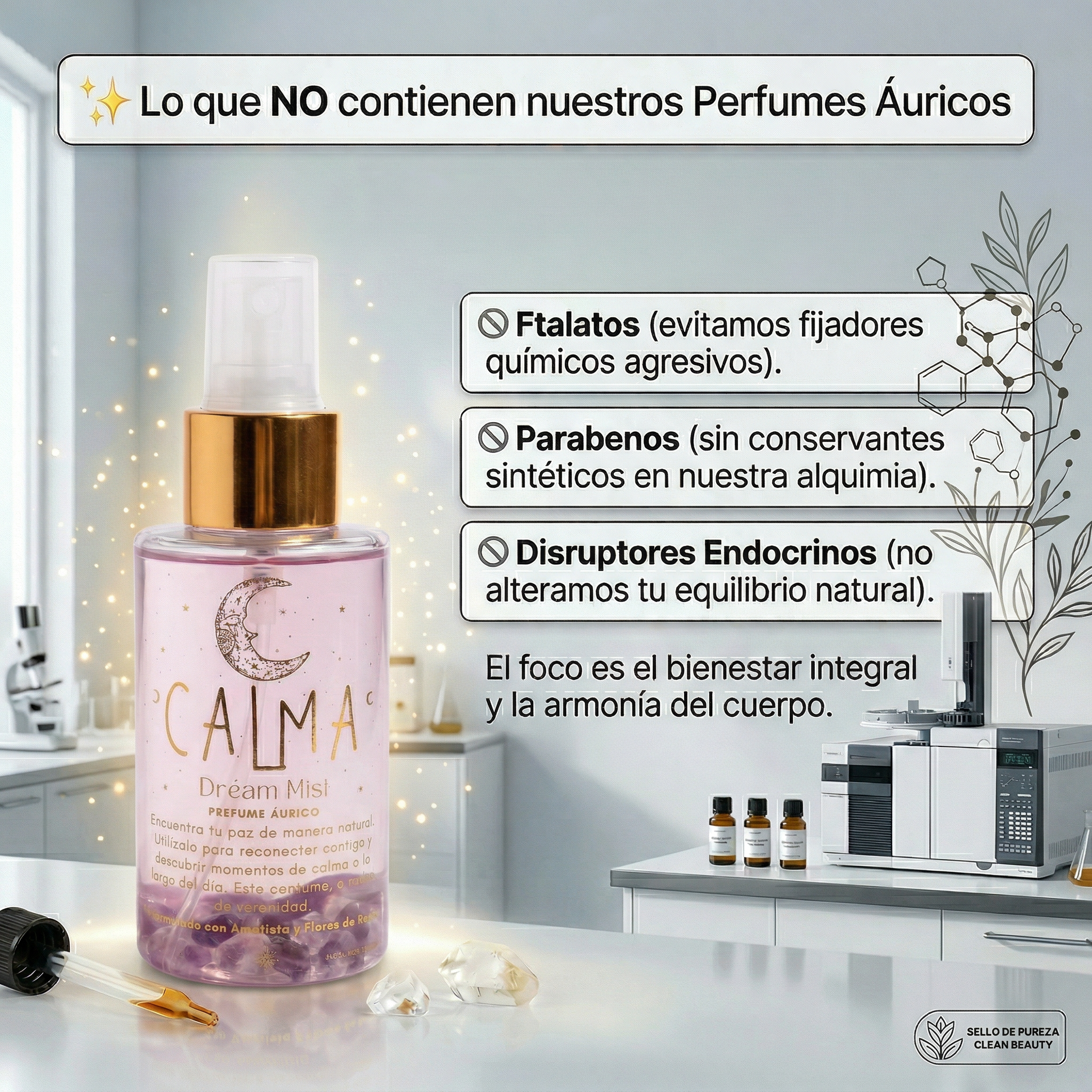 Perfume Áurico Calma Con Amatista y Flores de Bach - Edp - 100ml