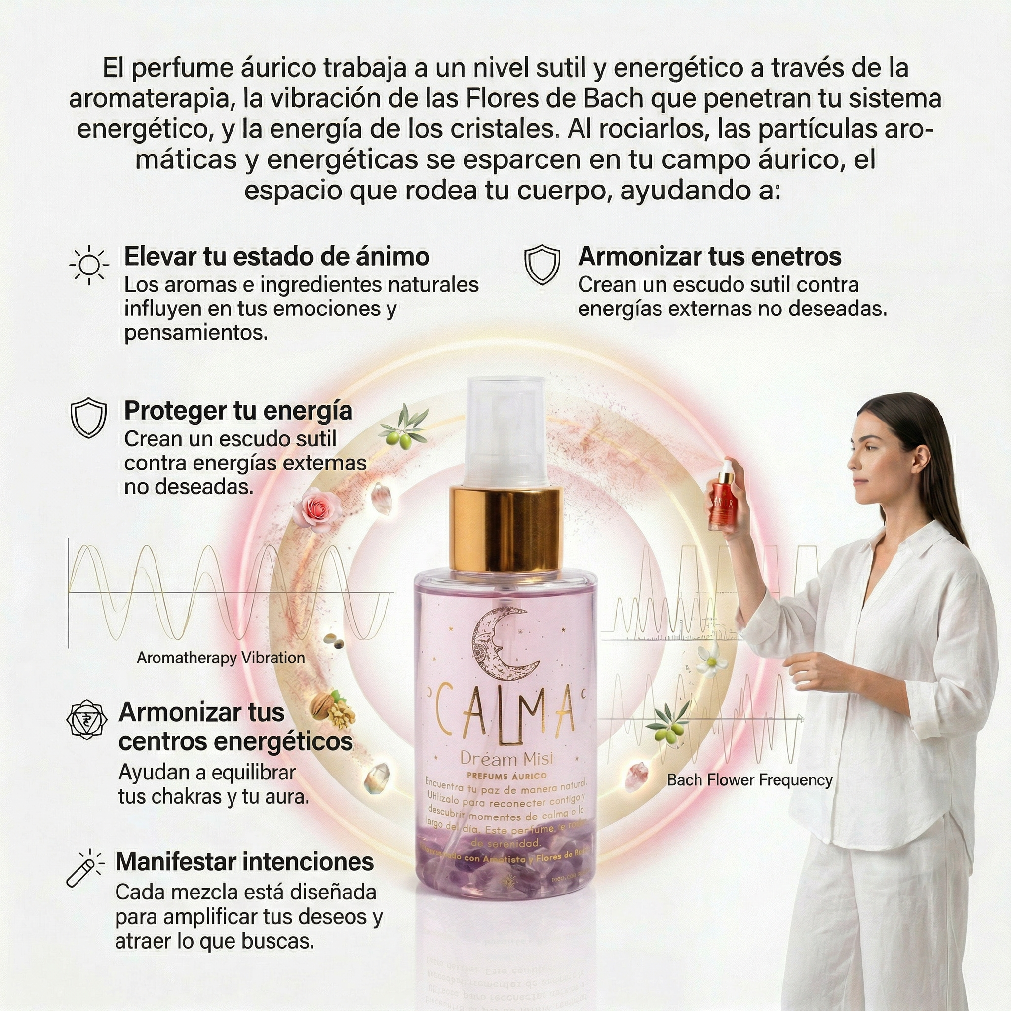Perfume Áurico Calma Con Amatista y Flores de Bach - Edp - 100ml