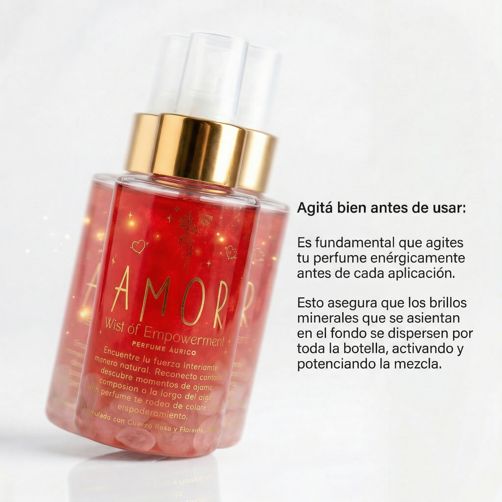 Perfume Áurico Amor Con Cuarzo Rosado y Flores de Bach - Edp - 100ml