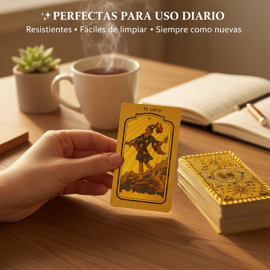 Cartas De Tarot Rider Gold de 78 Cartas PVC + Curso Digital Completo