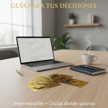 Cartas De Tarot Rider Gold de 78 Cartas PVC + Curso Digital Completo